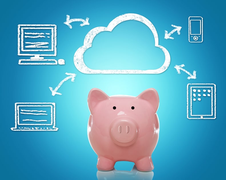 stockfresh 2746352 cloud computing with piggy bank sizeS